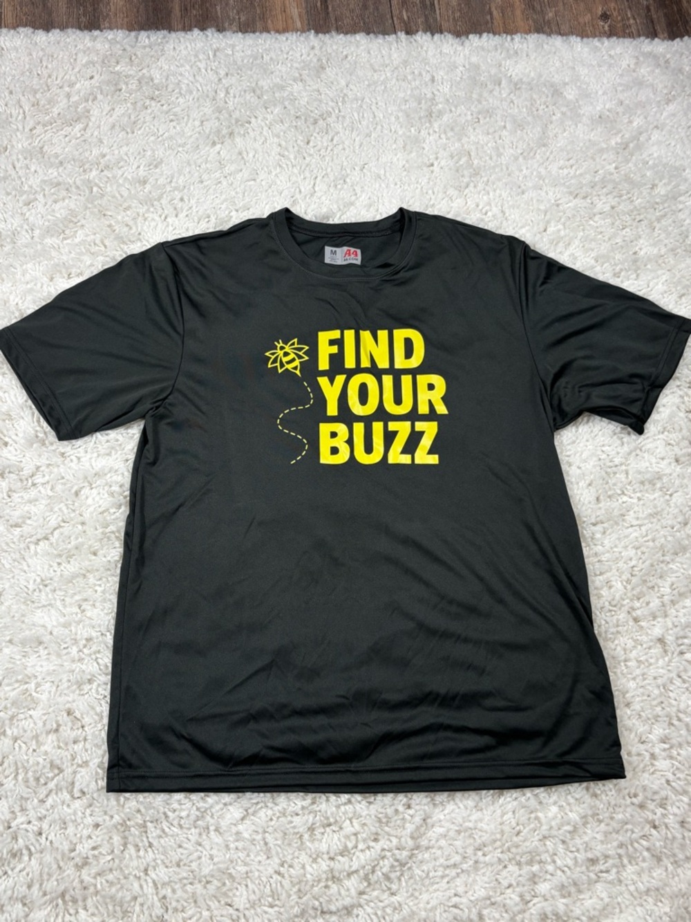 A4 Find Your Buzz Bee Graphic Performance T-Shirt Black Men’s Medium